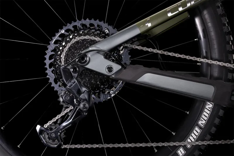 Cube Stereo Hybrid 160 HPC TM 625 Full-Sus Electric MTB - Grey / Olive Green-1